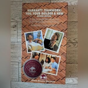 Home Buyers Warranty Booklet VHS Tape